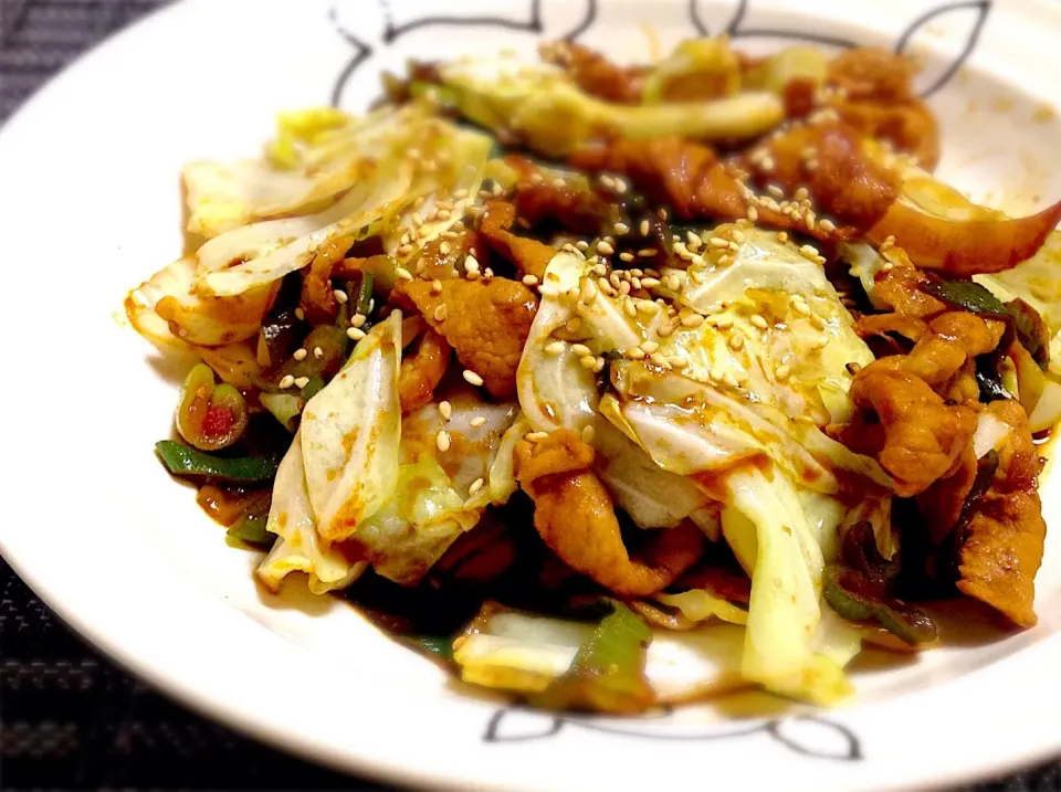 Snapdishの料理写真:豚肉とキャベツの甜麺醤炒め✨|はるさん