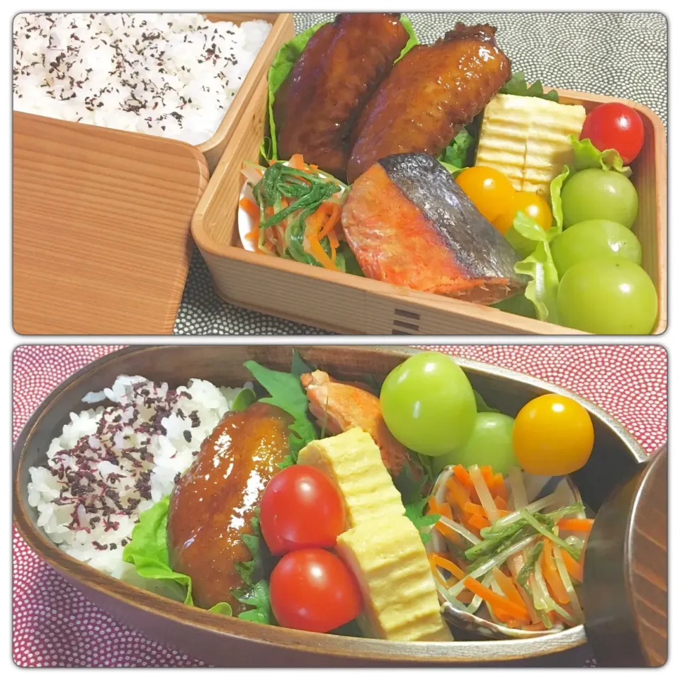 Snapdishの料理写真:20170928 thu・王子お弁当◡̈⋆（上段）・myお弁当◡̈⋆（下段）|《 Rie 》pochiko3xxxさん