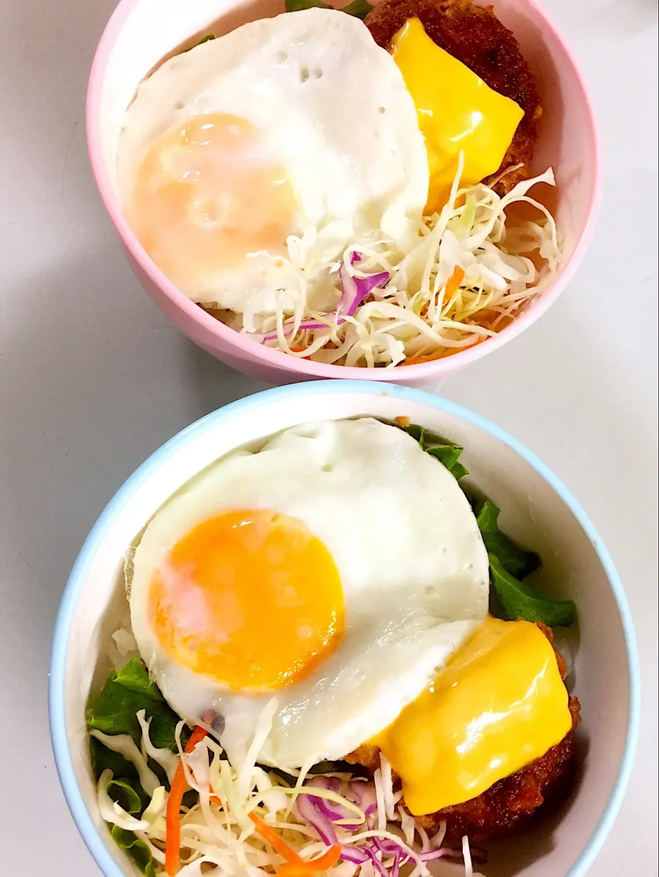 2017/09/28 残ったハンバーグでロコモコ丼( *´艸`)|愛華さん