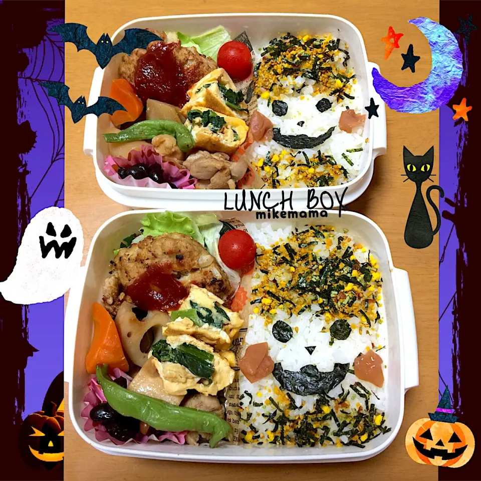 Snapdishの料理写真:息子&旦那弁当  ハロウィン風弁当|miyukiさん