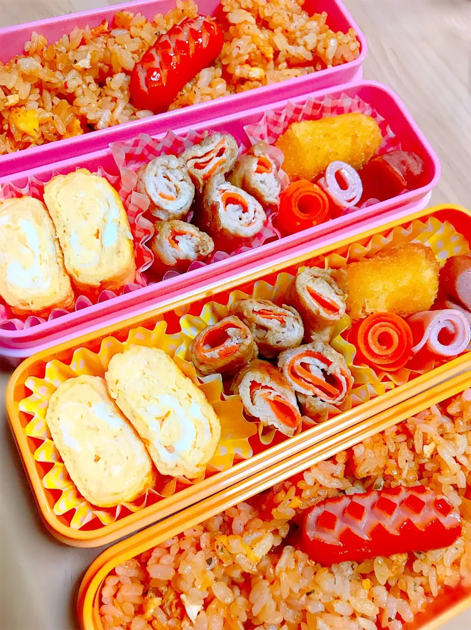 JKとJCのチキンライスとお肉焼き弁当|mamacatさん