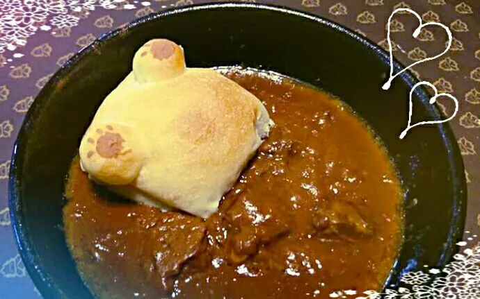 カレー風呂に入るカエルちぎりパン♨|ne-neさん