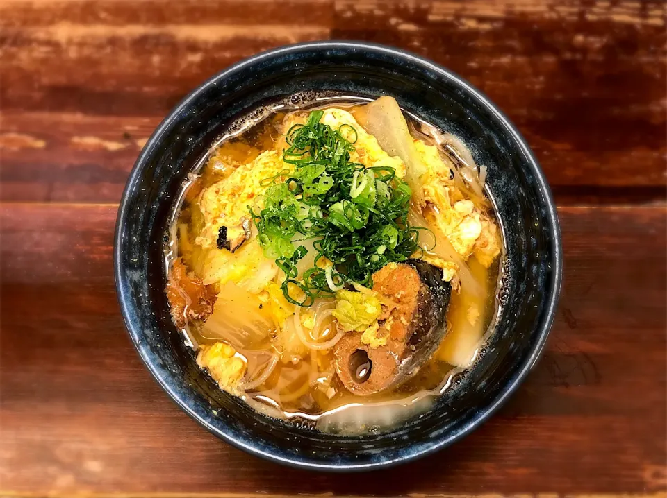 鯖の味噌煮と白菜の卵とじ温めん1|半田手延べそうめんの店 阿波や壱兆さん