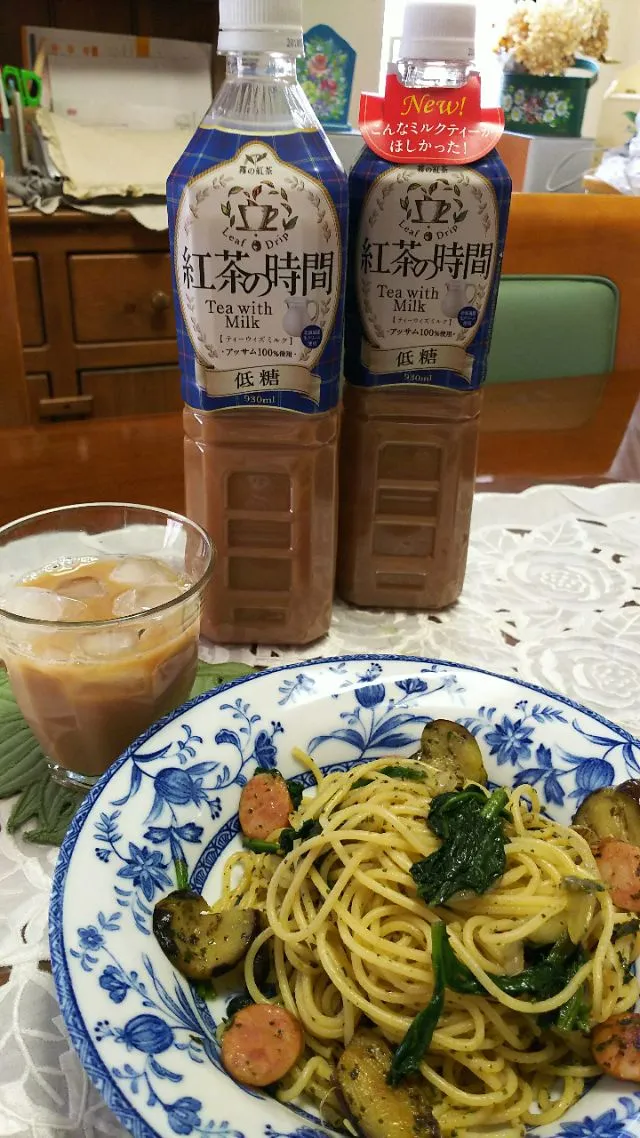 Snapdishの料理写真:バジルパスタ🍝  wish 紅茶の時間|Mihoさん