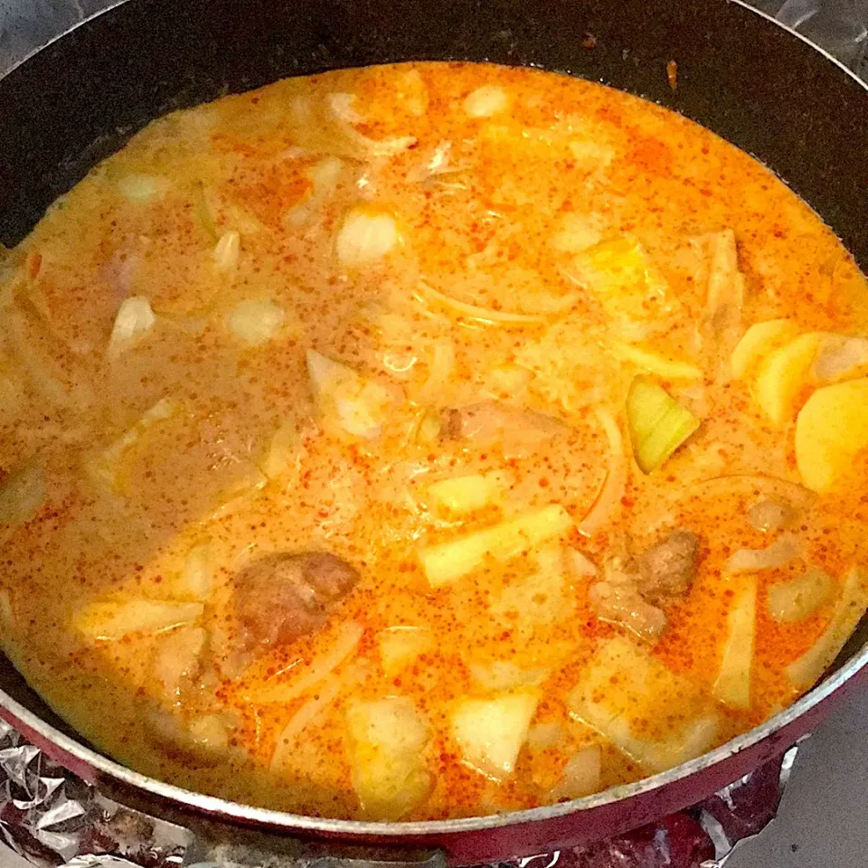 イエローカレー煮込み中🇹🇭🍴🤤|yumyum😋さん