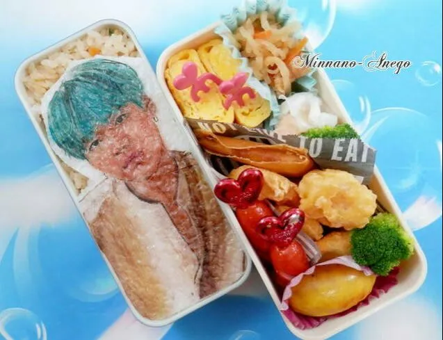 防弾少年団『シュガ/슈가/SUGA』弁当
 #オブラートアート
 #似顔絵弁当
 #中学生弁当|みんなのあねごさん