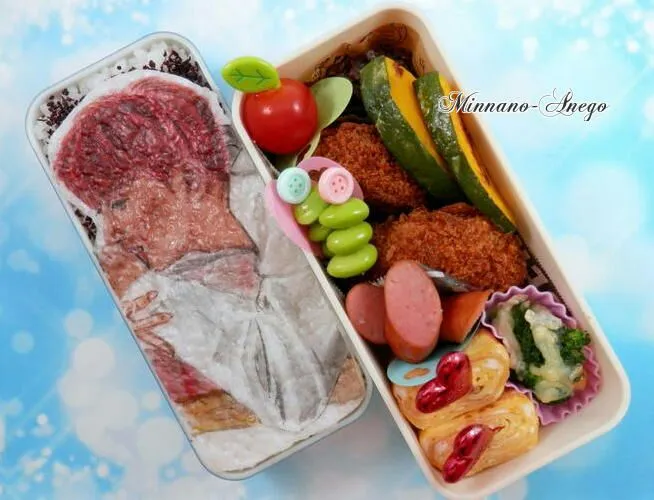 防弾少年団『ジェイ ホープ/제이홉/J-HOPE』弁当
 #オブラートアート
 #似顔絵弁当
 #中学生弁当|みんなのあねごさん