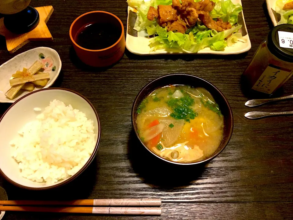 2017/09/27夜ご飯☺︎
#豚肉炒め#豚汁#おうちごはん#簡単ご飯|かなさん