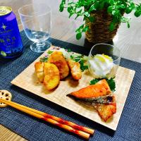 鮭西京焼き✩じゃがいも肉巻き✩ゆず大根酢漬け