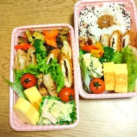 息子弁当と、私の糖質控え目弁当🍙|ニコさん