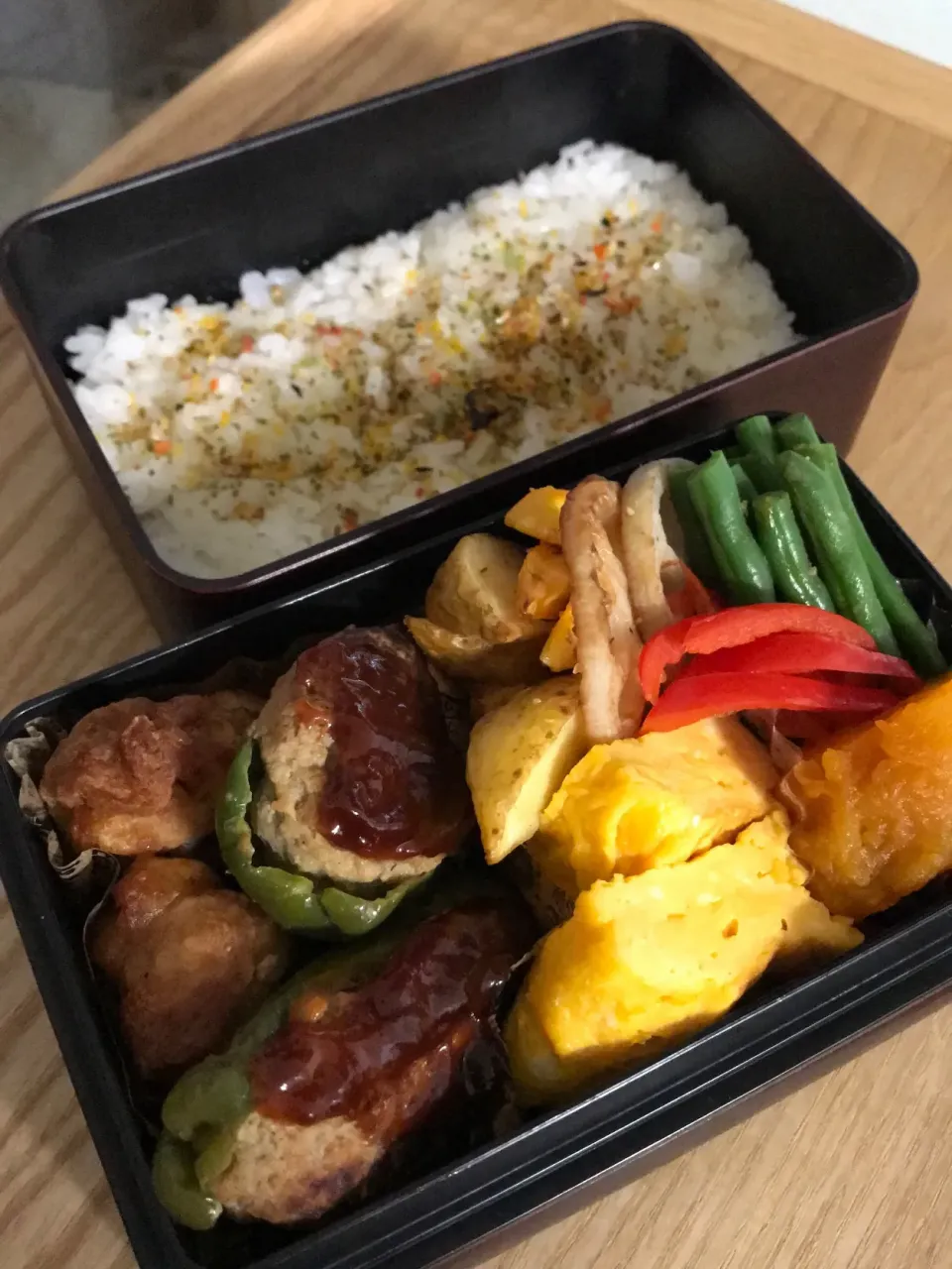 ピーマンの肉詰め弁当|二キィさん