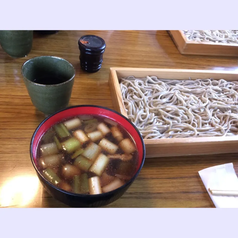 Snapdishの料理写真:山形 大石田  板蕎麦 あったかい鴨汁で まんきち|Takeshi  Nagakiさん