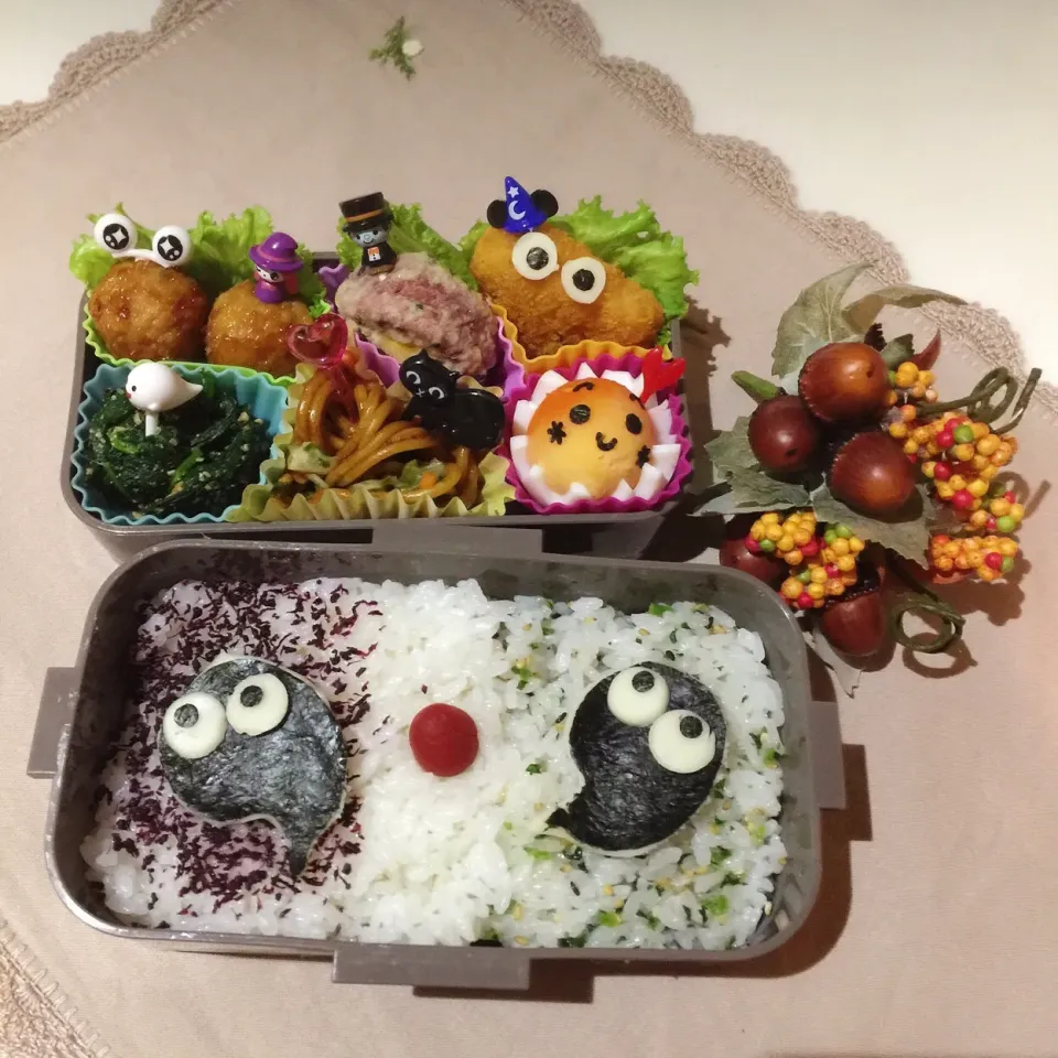 Snapdishの料理写真:10/5❤︎娘の日の丸色弁当❤︎おばけ👻 #お弁当 #お昼ごはん #娘弁当 #ランチ #日の丸 #おばけ|Makinsさん