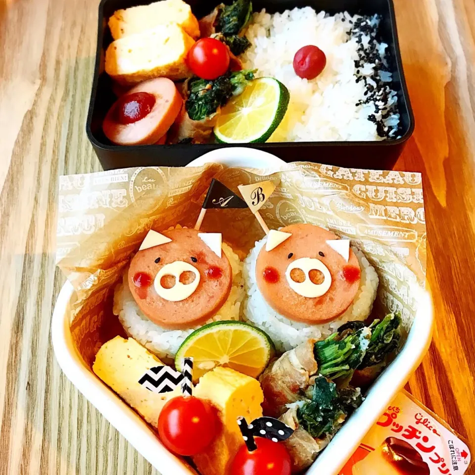 Snapdishの料理写真:ぶたさん弁当|mnkさん