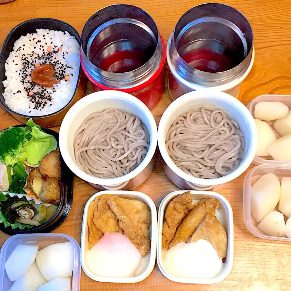 蕎麦弁当とベジタリアン弁当|ツインズママさん