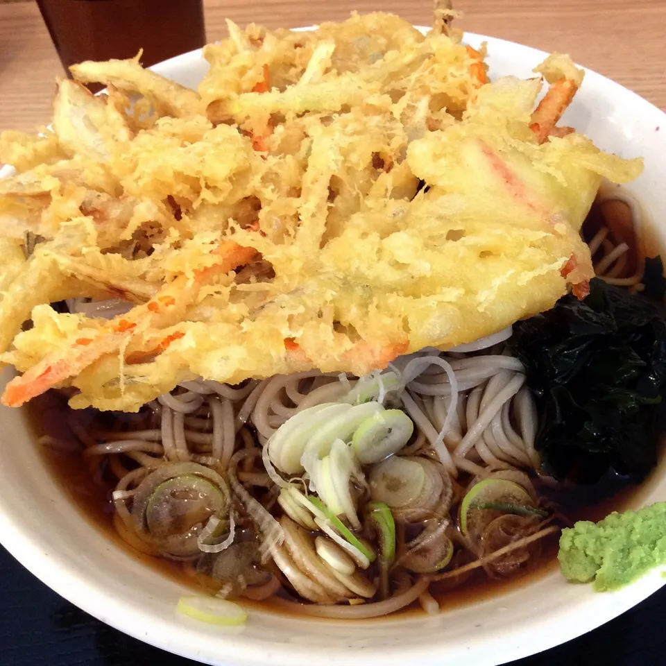 冷やしかき揚げ蕎麦 麺大盛り ＠立食蕎麦処 おか田 2017.10.5|キラ姫さん