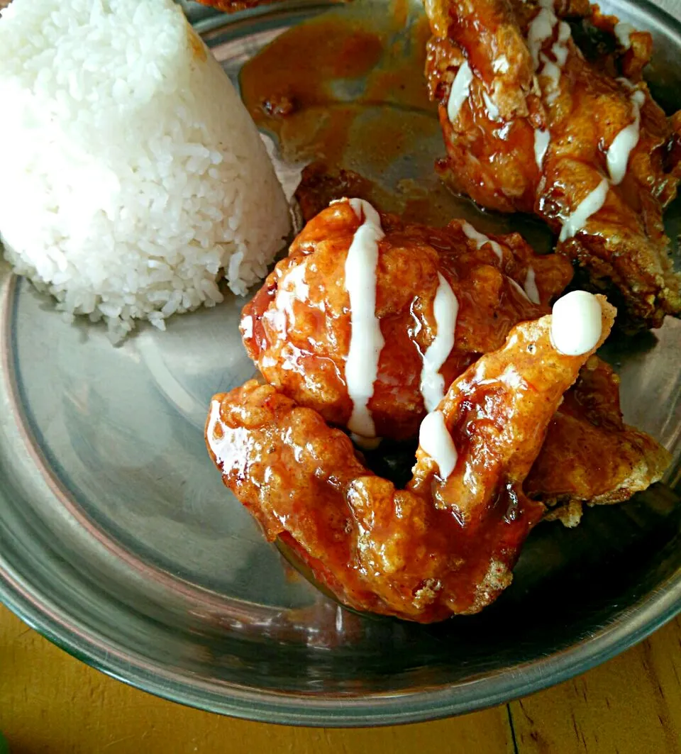 bbq chicken wings my lunch|lynnさん