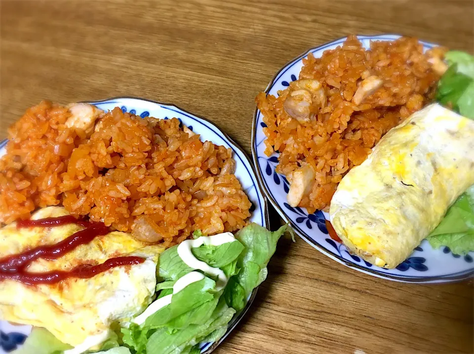 オムソバ&ケチャップライス🍴|ミキさん