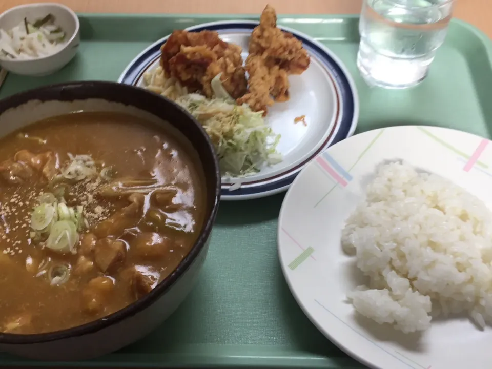 カレー南蛮蕎麦定食 610円|おっちさん