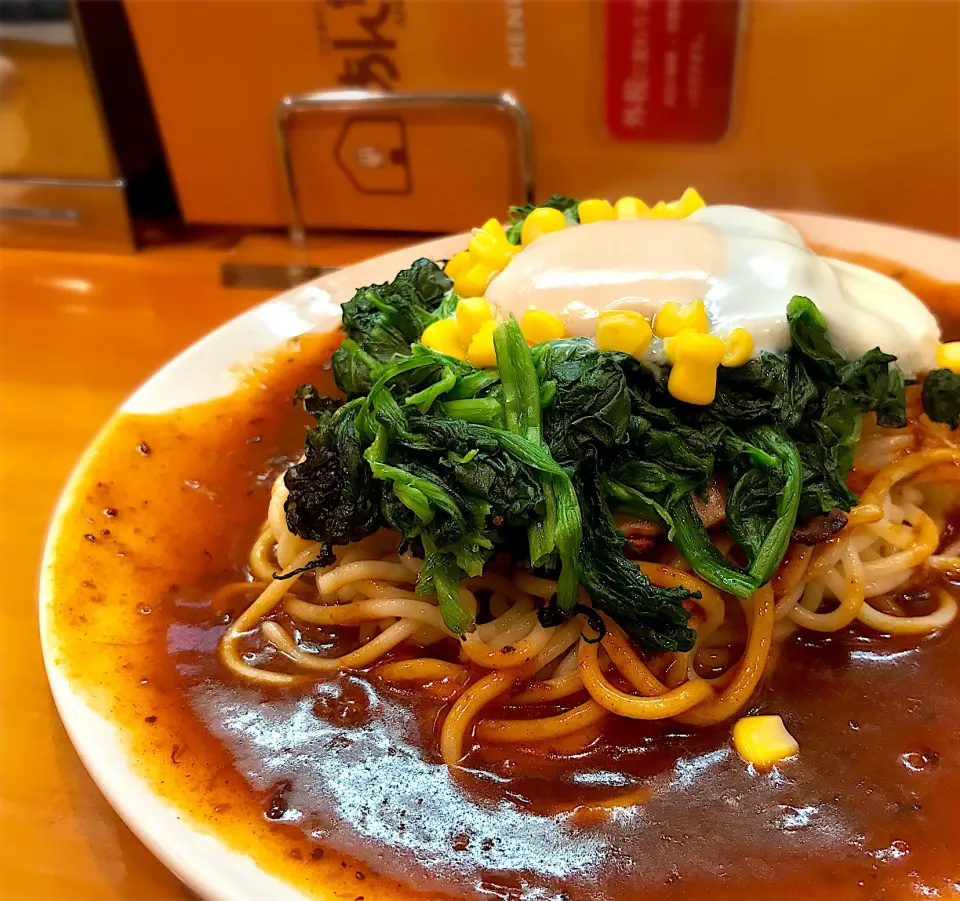 昼ごはん  初めてのあんかけスパゲッティ🍝オリーブ|砂雪さん