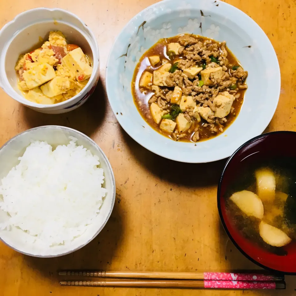 ・麻婆豆腐 ・トマトと豆腐の卵炒め|あーさんさん