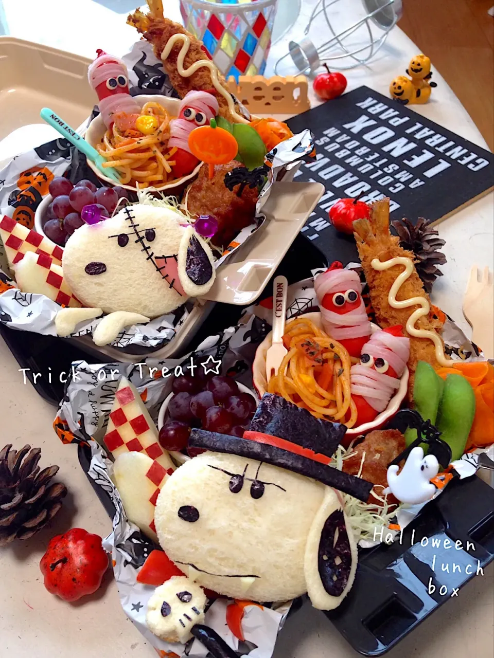 👻スヌーピーのハロウィン弁当🎃  #サンドイッチ弁当 #サンドイッチ #お弁当 #キャラ弁 #お子さまごはん #スヌーピー #ハロウィン #ハロウィン弁当|Ayumi Furukawaさん