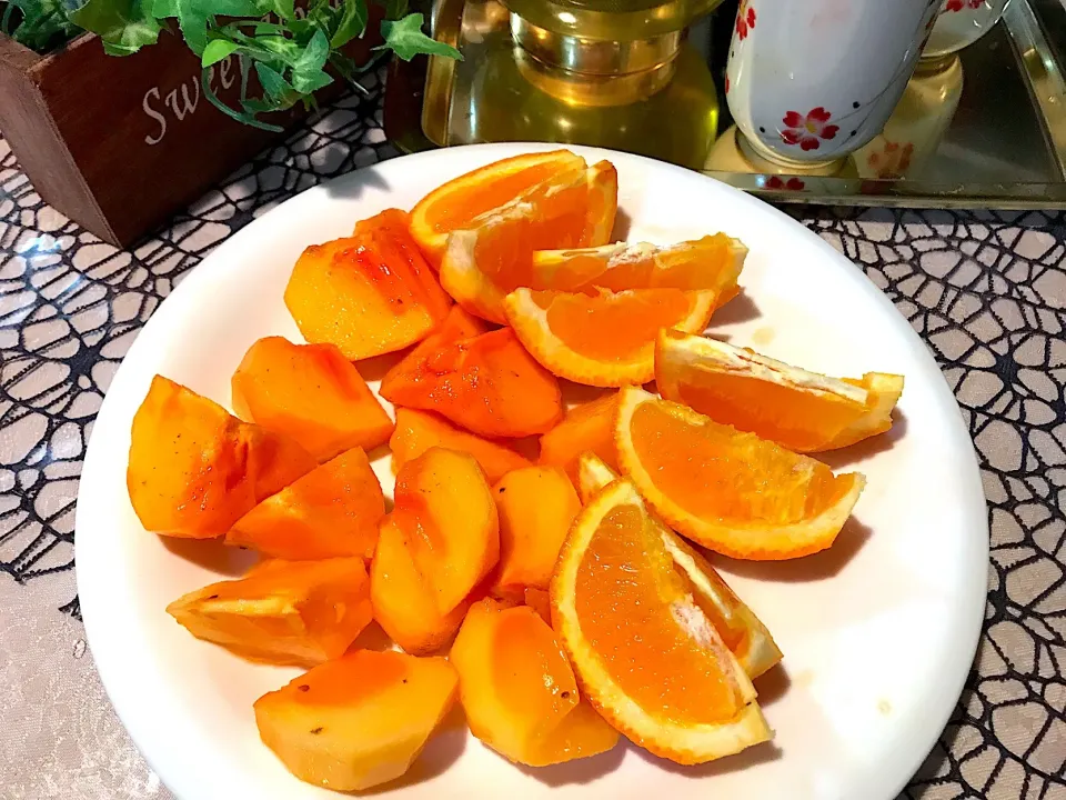 Refreshment Kaki/persimmon fruits and orange fruits|Babyluv Cabrera Ocampoさん