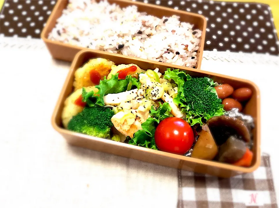 Snapdishの料理写真:はるさんの料理 もっちもちチーズポテト✨ 🥔
鳥肉ネギレモン塩ダレ🐓🍋
筑前煮🥕
お豆さん😋
20穀米🍙
🌳🍅|あやこさん