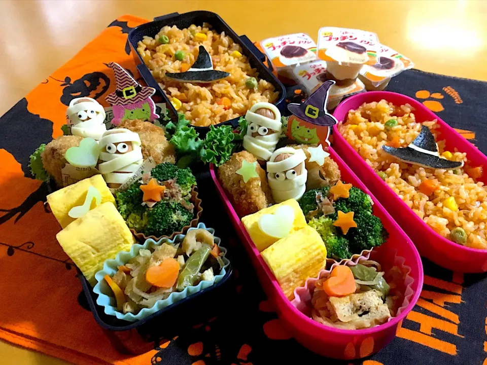 Snapdishの料理写真:娘用❃中学部活＆学童弁当#ハロウィン弁当|tokkoさん