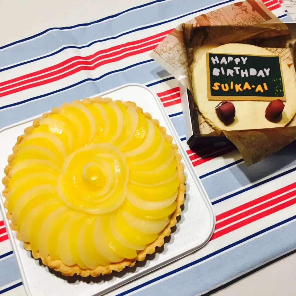 Snapdishの料理写真:#オーダーケーキ
#フラワータルト
#ランドセル
#黒板|tuyet716さん