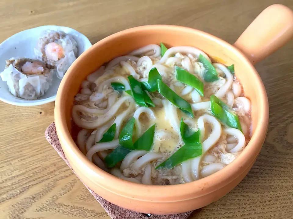 卵とじうどん&シウマイ|あやさん