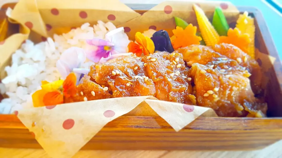 simple chicken bento set in homemade teriyaki sauce|Chua Jeanさん