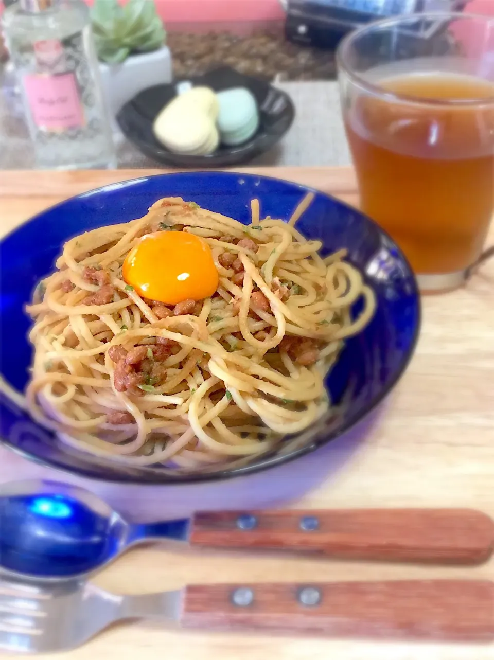 最近すごく食べたかった納豆パスタ！❤️|いず⋈ + ゜さん