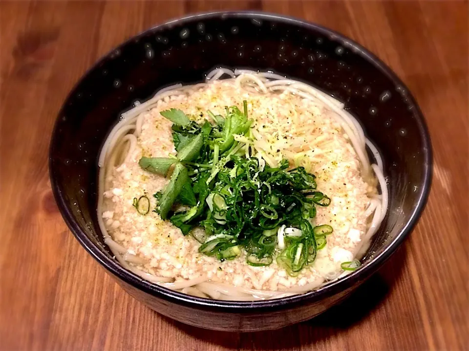 鶏そぼろあんかけ温めん1|半田手延べそうめんの店 阿波や壱兆さん