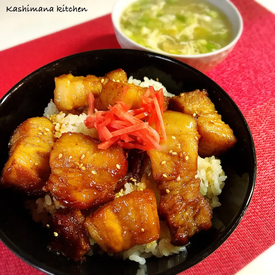 豚ブロのハチミツ醤油丼🍴😋🍴|Kashimanakitchenさん