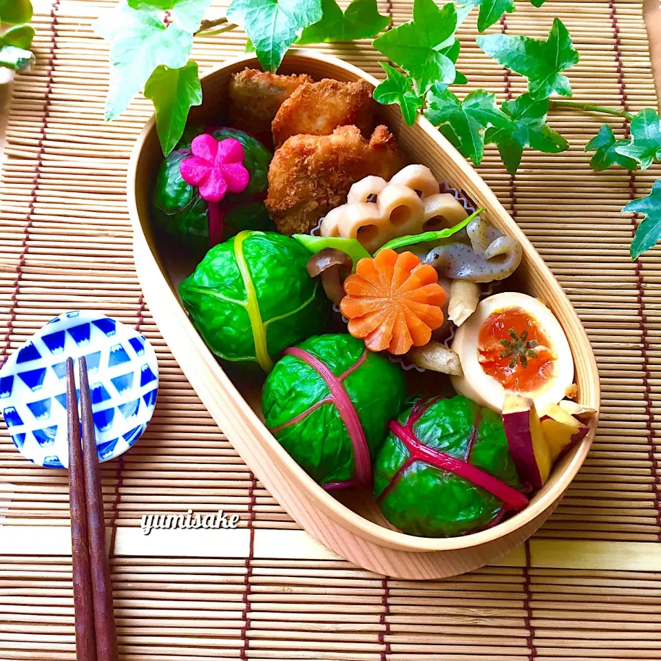 Snapdishの料理写真:スイスチャードおにぎり弁当🍱|yumisakeさん