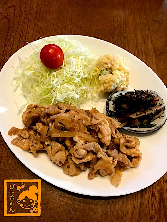 今夜は生姜焼きプレート😊|☆ぴ〜ちゃん☆さん