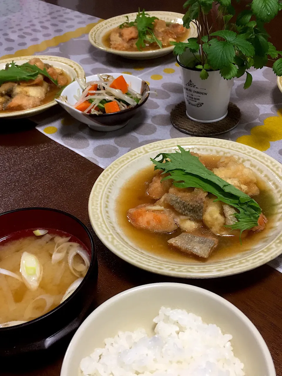 鮭と豆腐の揚げだしみぞれ仕立て|けもさん