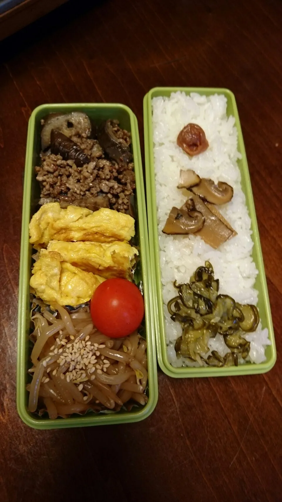 茄子のそぼろ炒め弁当|りょーさん