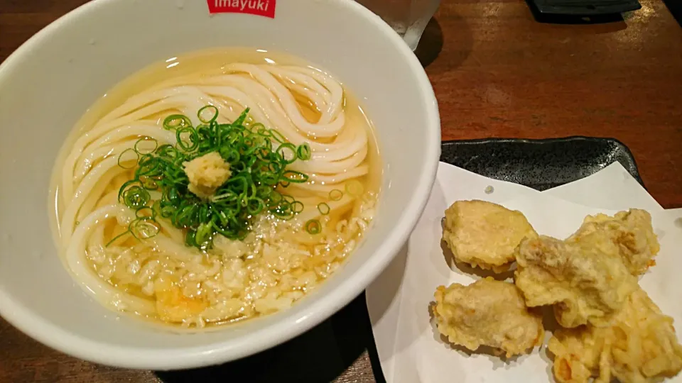 かしわ天うどん(ひえひえ)|哲さん