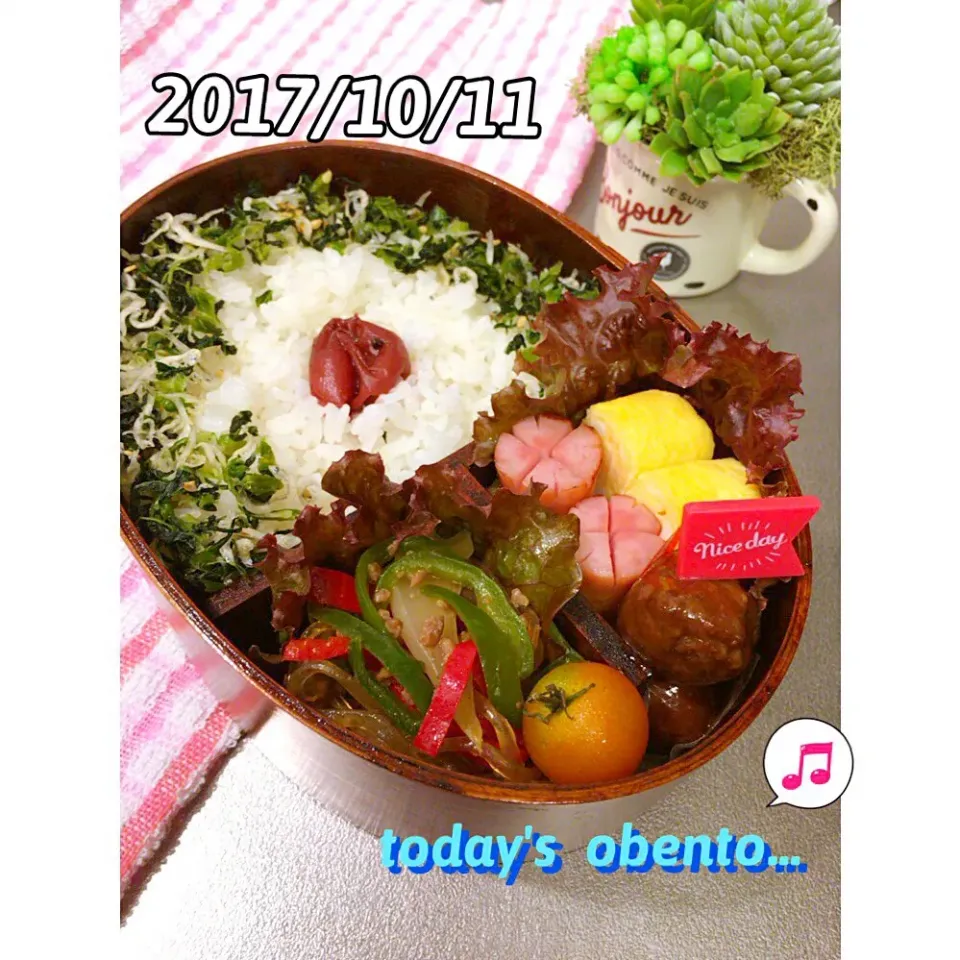 Snapdishの料理写真:2017/10/11🍁

#今日のお弁当 
#手抜き弁当🍱 
#お弁当記録|makkkkkoさん