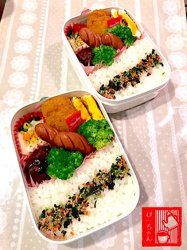 Snapdishの料理写真:姉妹☆高校生弁当😊405日目と84日目|☆ぴ〜ちゃん☆さん