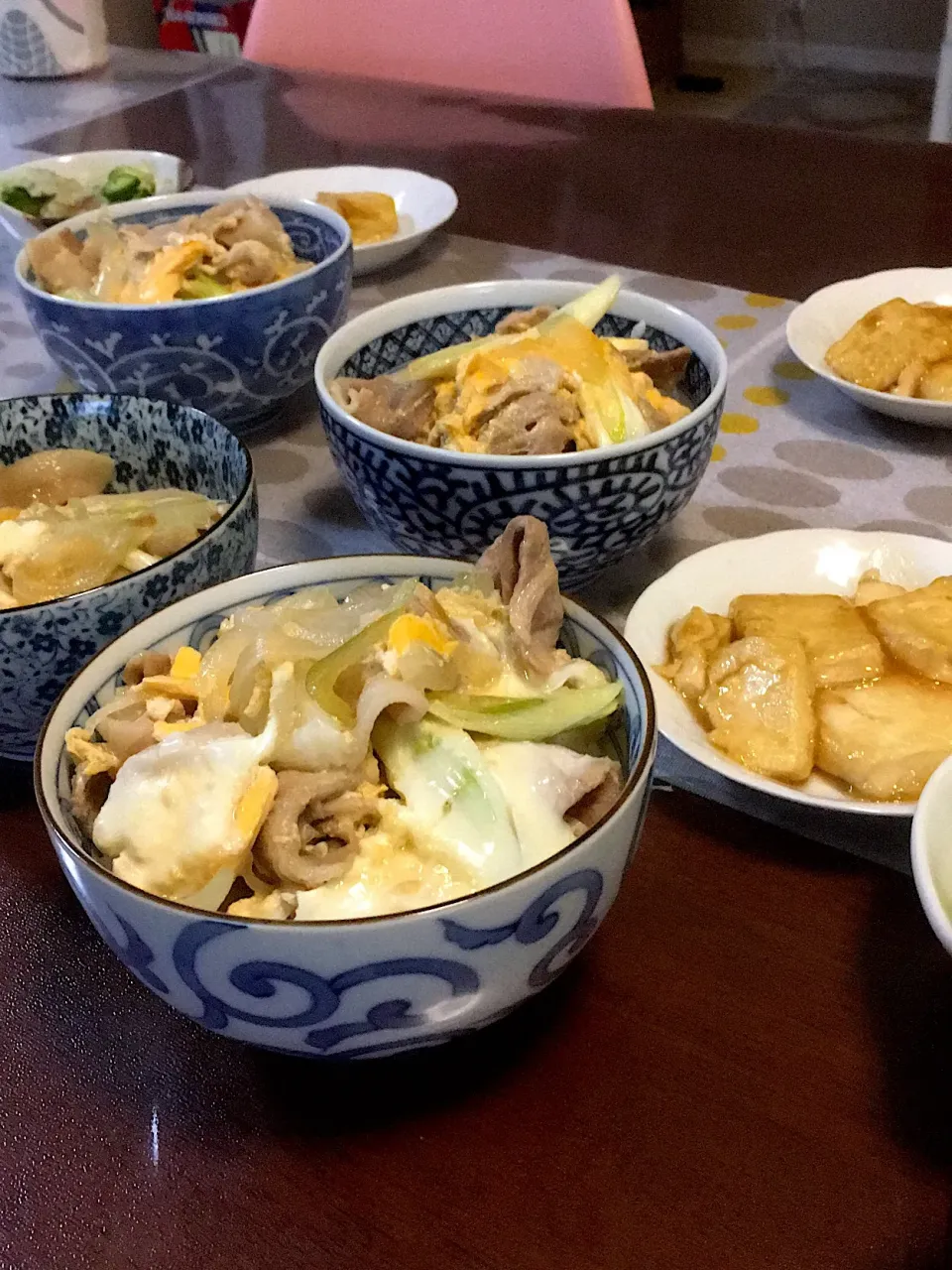 豚さんの他人丼と豆腐の照り焼き|けもさん