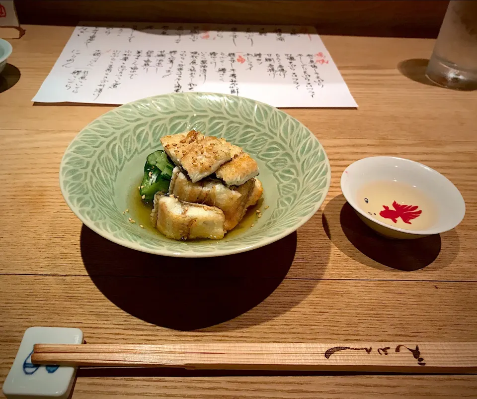 白焼きにした鰻でうざく。|sラッコさん