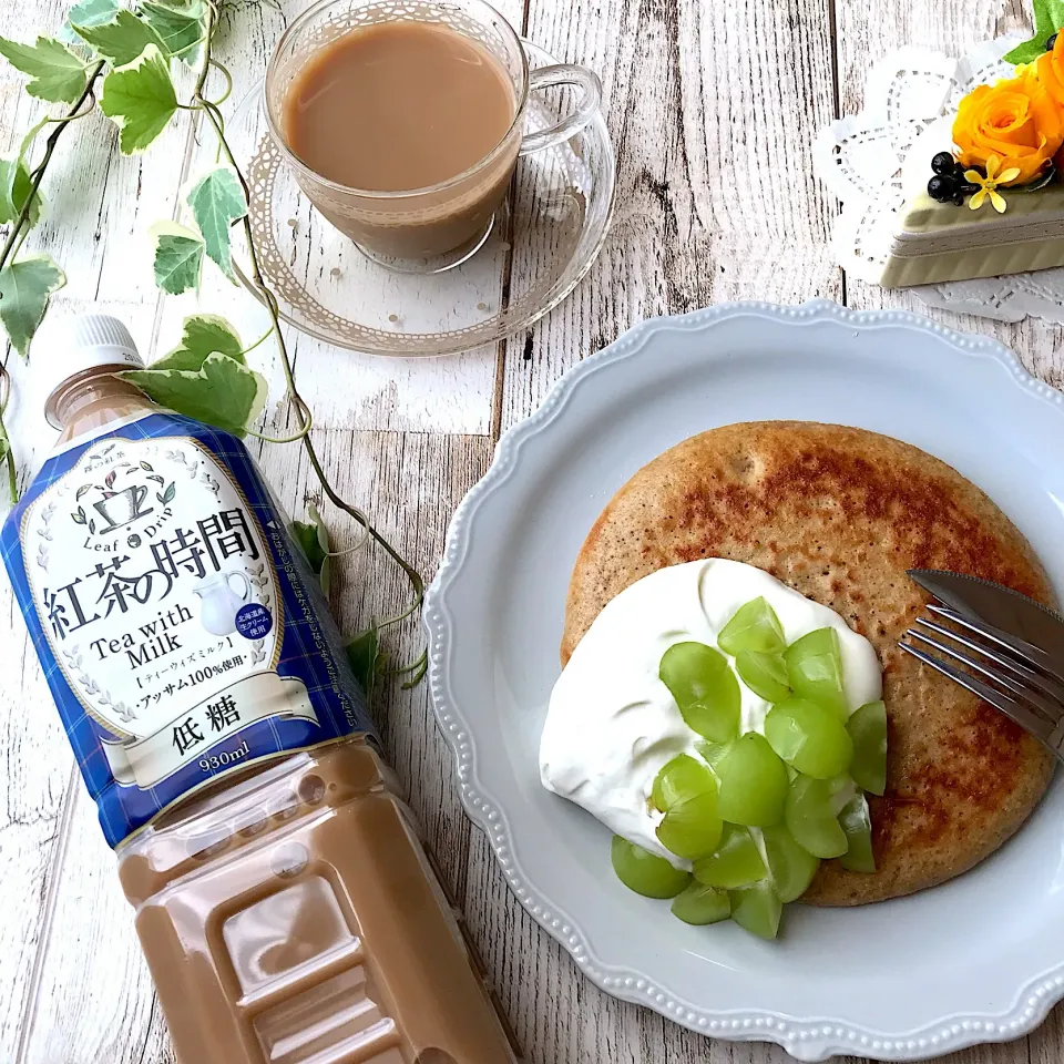 Snapdishの料理写真:#ミルクティー の #ホットケーキ🥞|ゆかり☺︎❤︎（ @pyon63yukari ）さん