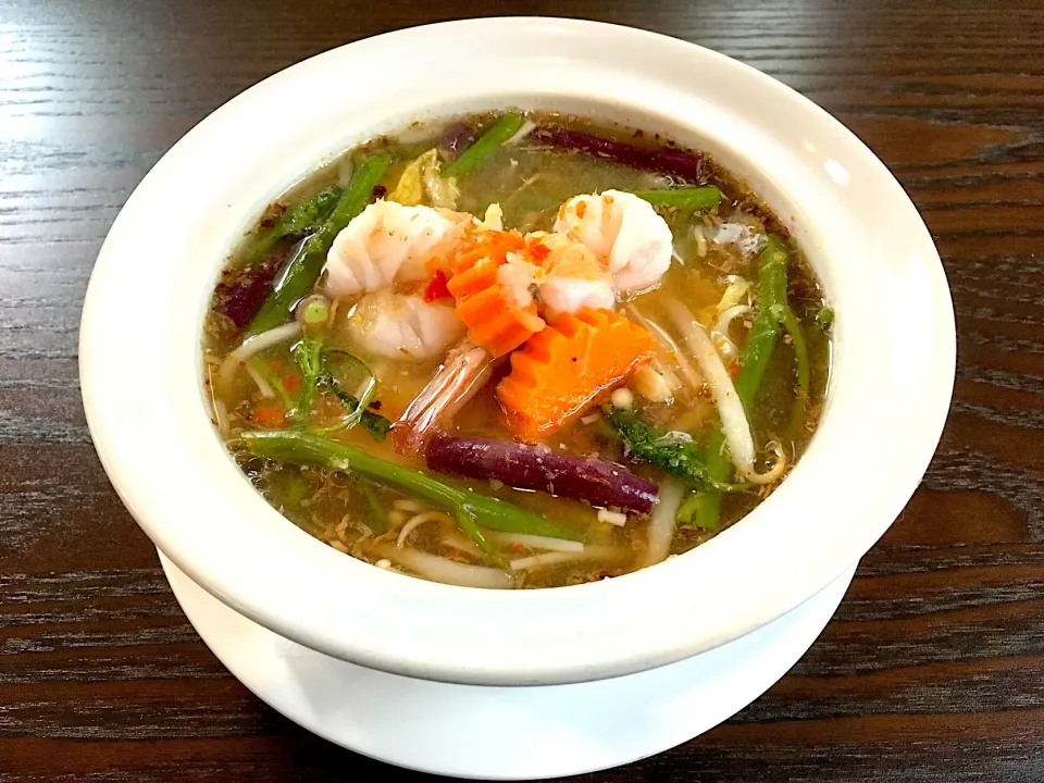 Spicy & Sour Curry soup with Shrimp"ケーンゾムクン"แกงส้ม(ไม่มีชะอม)กุ้งจ้า 🌶🦐😋มาเด้อๆ..แกงส้มจ้าแกงส้ม  2ถุง20😁✌️|Porr Ishidaさん