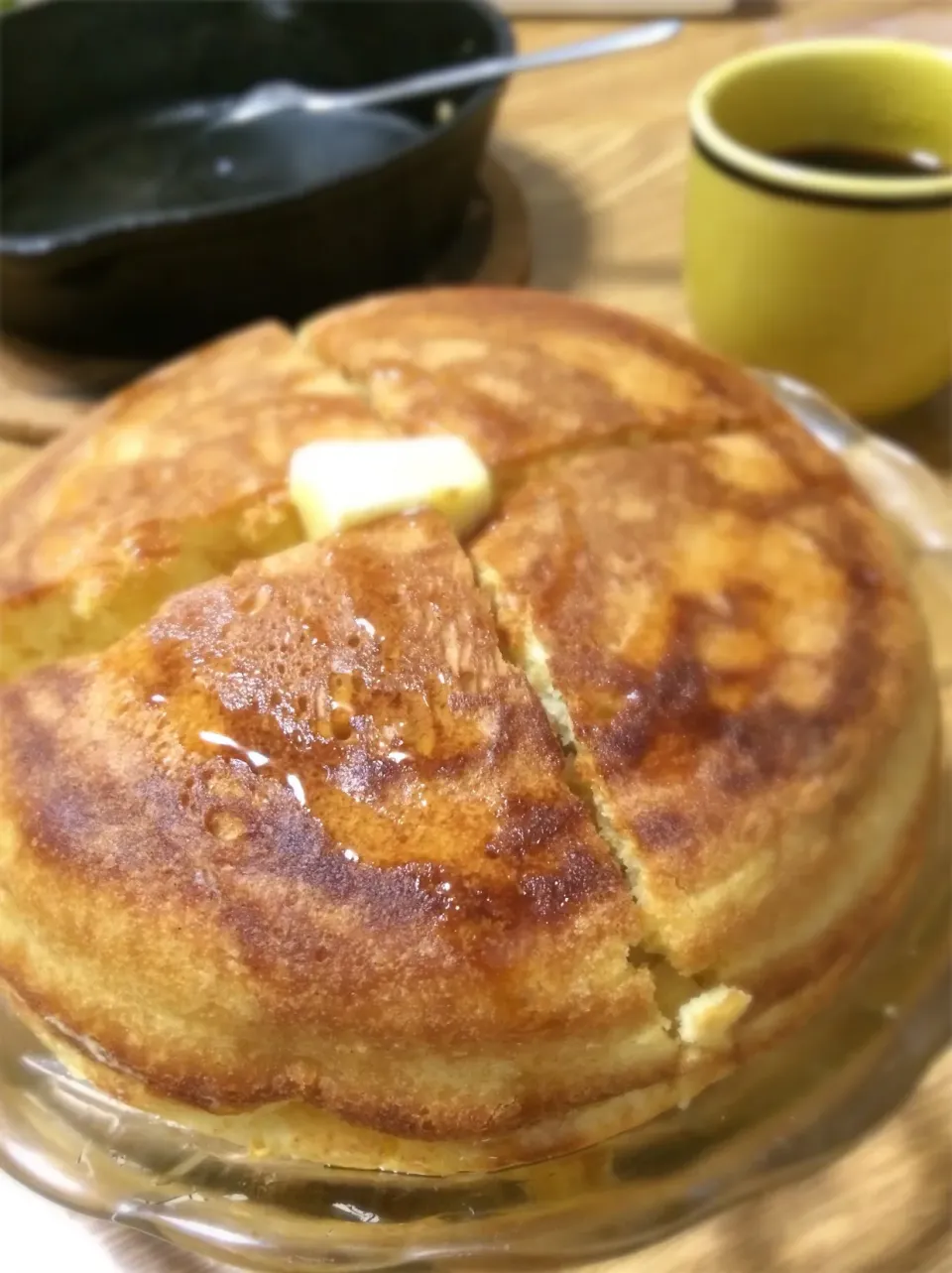 2017/10/09 朝食:スキレットでホットケーキ♪|kykyさん