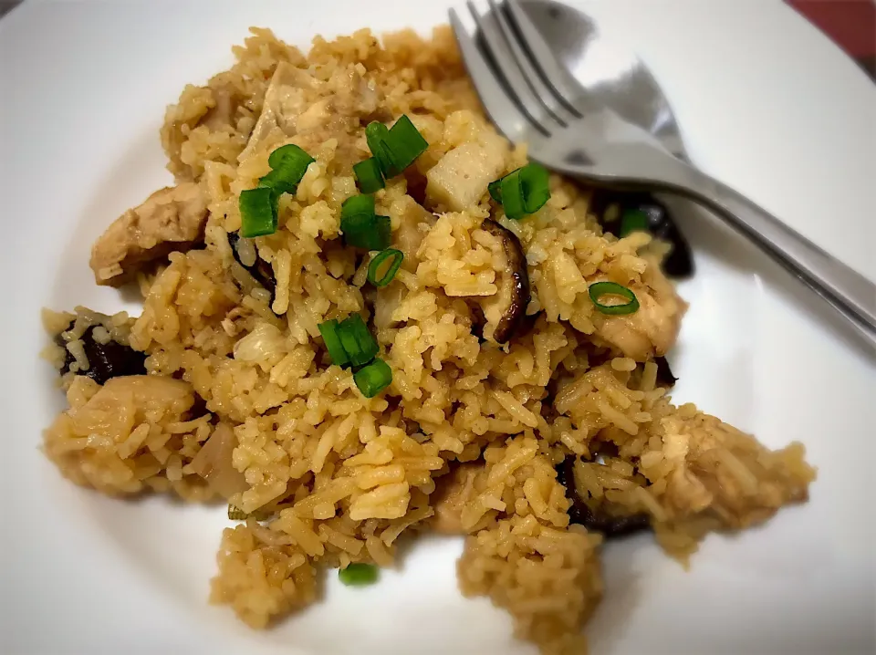 Lotus root, chicken and mushroom rice|Anita Chiamさん