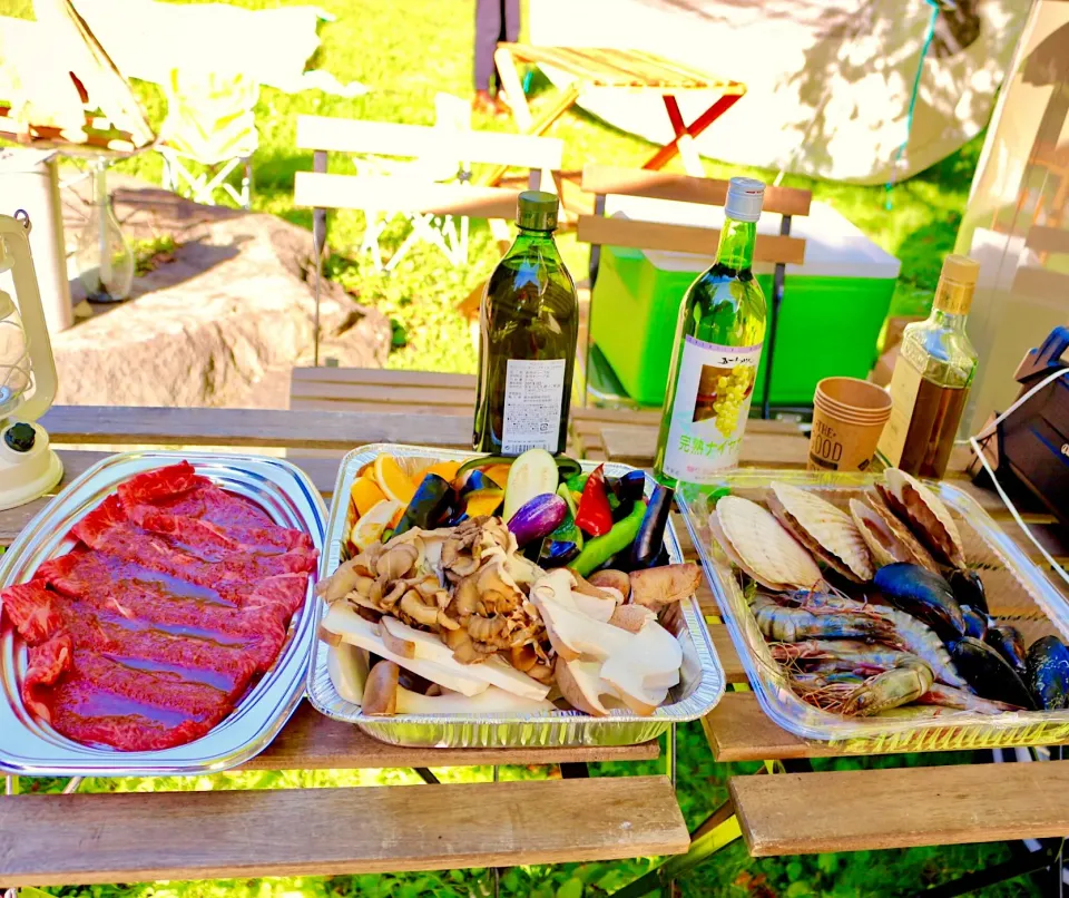 近くの野原でグランピング！ご当地野菜とご当地肉で🍖|夏蜜柑さん