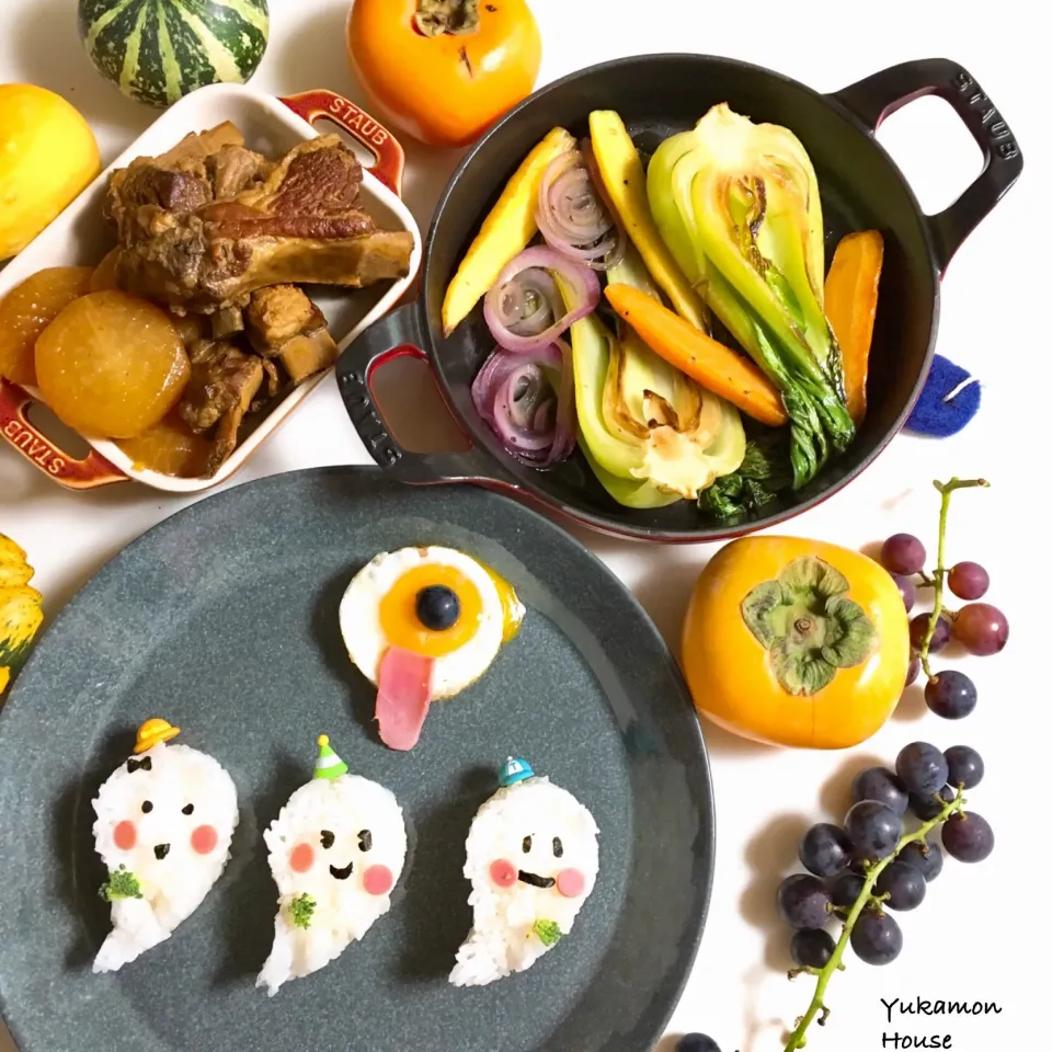 おばけ👻おにぎり🍙で
ハロウィン
グルメ温野菜
スペアリブ大根煮
楽しく、美味しくハロウィン🎃|ゆかモンさん